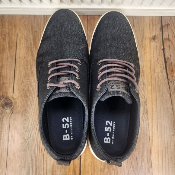 BullBoxer B-52 Mens Sz 12 Black Denim Canvas Lace Up Preppy City Sneakers Shoes main image 8